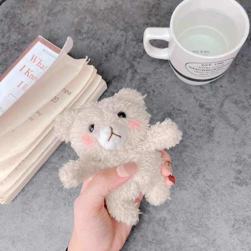 SGVAHY Furry Case for AirPods Pro 2nd/1st Generation Funny Cute 3D Cartoon Plush Design Bear Beige Soft Warm Fluffy AirPod Pro 2 Cover with Keychain Kawaii Anti-Fall Protective Case Women Girls - Image 3